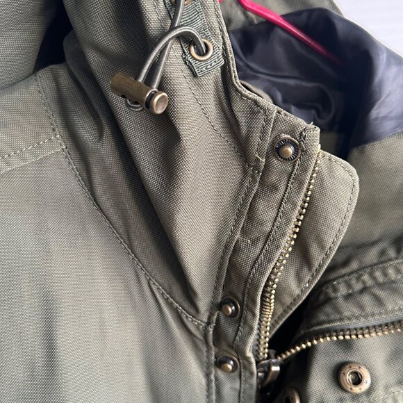 Banana Republic Mens Parka Jacket Olive Green Hooded Size M - Picture 13 of 15